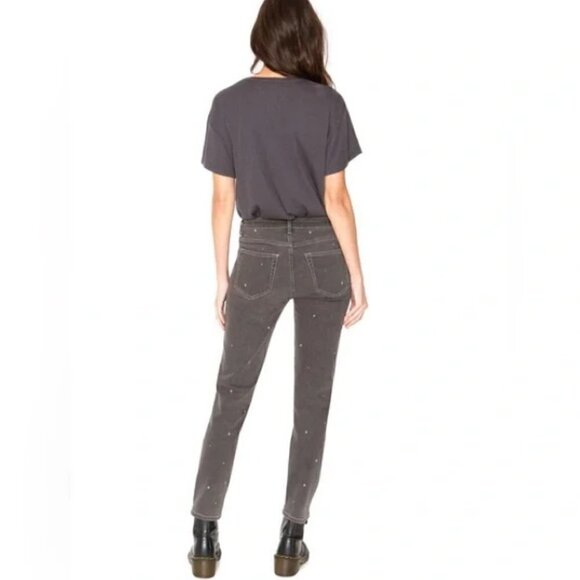FP x SANDRINE ROSE Splatter Polka Dot Jeans Mid-Rise Medium Skinny 28 Grey NWT - Picture 5 of 10
